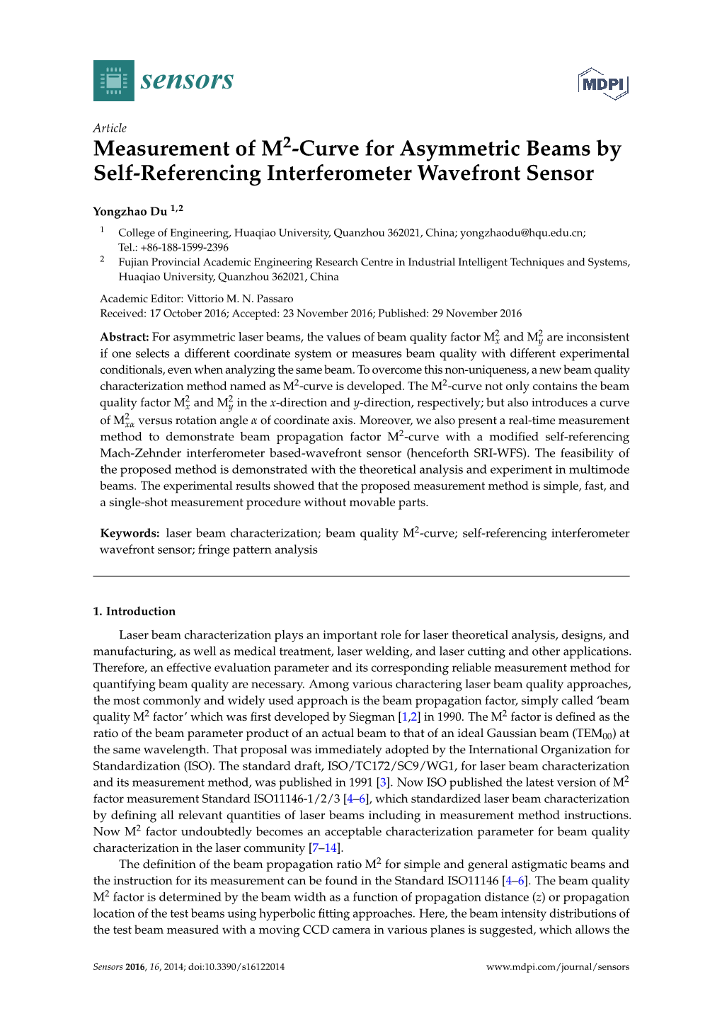 Measurement of M 2-Curve for Asymmetric Beams by Self