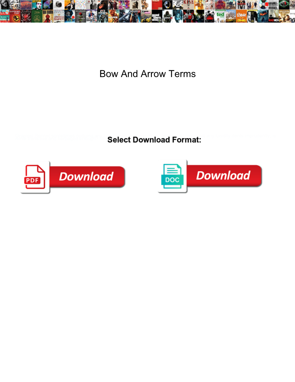 Bow and Arrow Terms