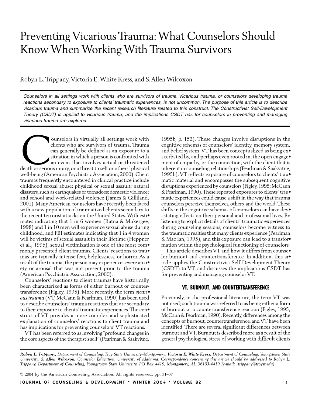 What Counselors Should Know When Working with Trauma Survivors