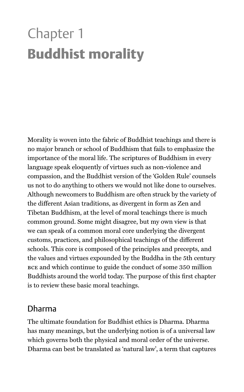 Chapter 1 Buddhist Morality