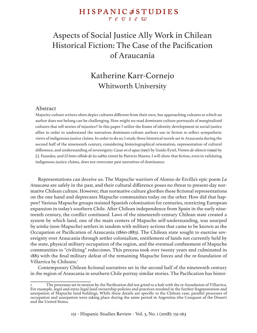 Aspects of Social Justice Ally Work in Chilean Historical Fiction: the Case of the Pacification of Araucanía