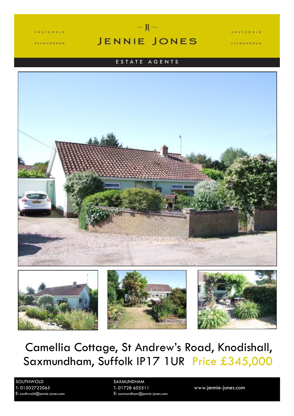 Camellia Cottage, St Andrew's Road, Knodishall, Saxmundham, Suffolk IP17 1UR Price £345,000