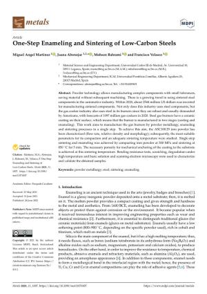 One-Step Enameling and Sintering of Low-Carbon Steels