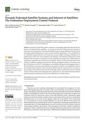Towards Federated Satellite Systems and Internet of Satellites: the Federation Deployment Control Protocol