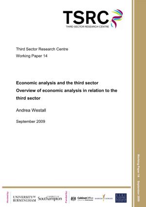 Economic Analysis and the Third Sector Overview of Economic Analysis in Relation to the Third Sector