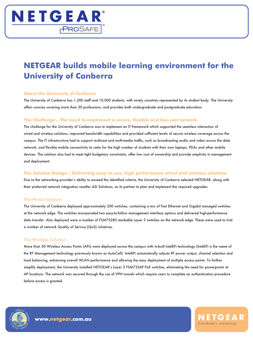 NETGEAR Builds Mobile Learning Environment for the University of Canberra