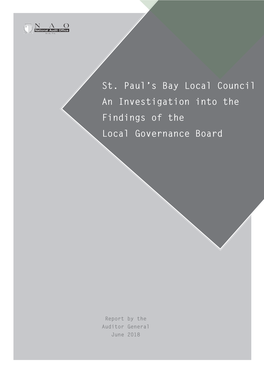 St. Paul's Bay Local Council an Investigation Into the Findings of The