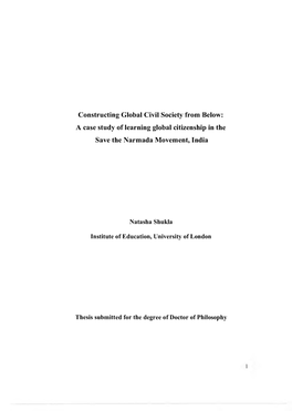 Constructing Global Civil Society from Below: a Case Study of Learning Global Citizenship in the Save the Narmada Movement, India