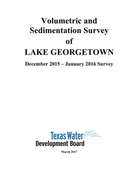 LAKE GEORGETOWN December 2015 – January 2016 Survey
