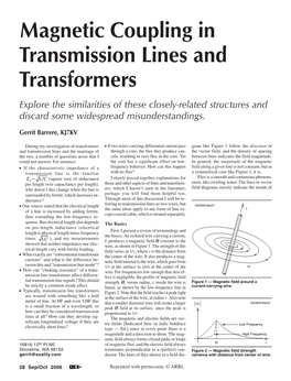 Magnetic Coupling in Transmission Lines and Transformers Explore the Similarities of These Closely-Related Structures and Discard Some Widespread Misunderstandings
