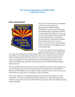 The Arizona Department of Public Safety Capitol Police District