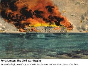 Fort Sumter: the Civil War Begins an 1800S Depiction of the Attack on Fort Sumter in Charleston, South Carolina