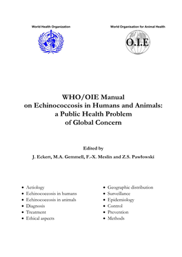 WHO/OIE Manual on Echinococcosis in Humans and Animals: a Public Health Problem of Global Concern