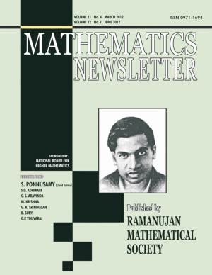 Mathematics Newsletter Volume 21. No4, March 2012