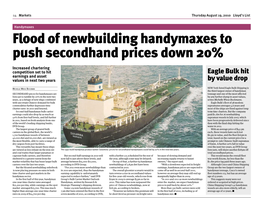 Flood of Newbuilding Handymaxes to Push Secondhand Prices Down 20%