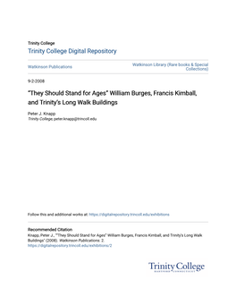 William Burges, Francis Kimball, and Trinity’S Long Walk Buildings