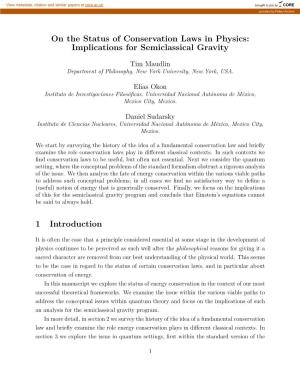 On the Status of Conservation Laws in Physics: Implications for Semiclassical Gravity