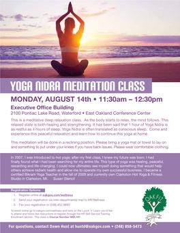 Yoga Nidra Meditation Class