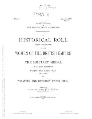 Historical Roll of British Women