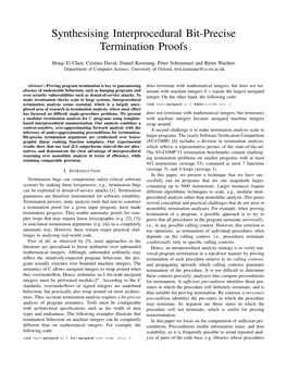 Synthesising Interprocedural Bit-Precise Termination Proofs