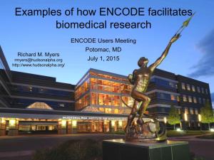 Examples of How ENCODE Facilitates Biomedical Research