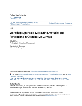 Measuring Attitudes and Perceptions in Quantitative Surveys