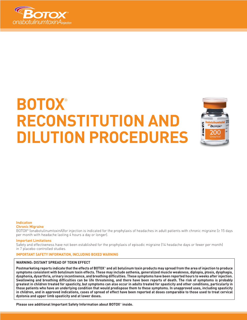 Botox® Reconstitution and Dilution Procedures