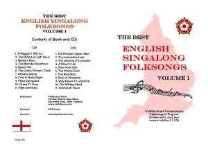 English Singalong Folksongs VOLUME 1