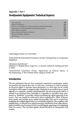 Urodynamic Equipment: Technical Aspects