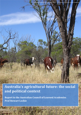 Australia's Agricultural Future: the Social and Political Context