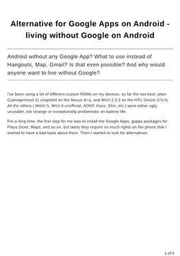 Living Without Google on Android