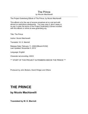 Machiavelli: the Prince