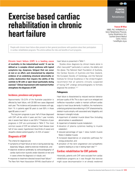 Exercise Based Cardiac Rehabilitation in Chronic Heart Failure