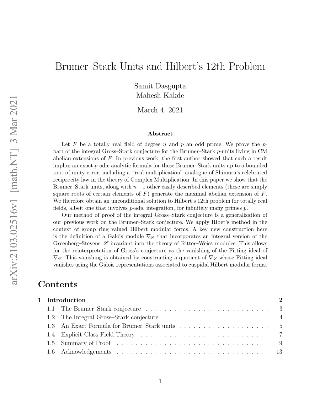Brumer–Stark Units and Hilbert's 12Th Problem