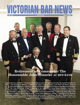 Retirement of Commander the Honourable John Winneke AC RFD RANR