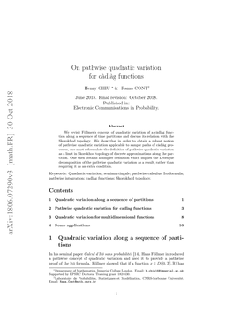 On Pathwise Quadratic Variation for Cadlag Functions