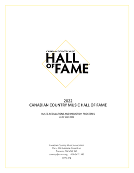 2022 Canadian Country Music Hall of Fame