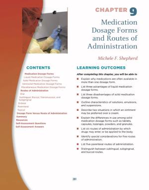 Medication Dosage Forms and Routes of Administration