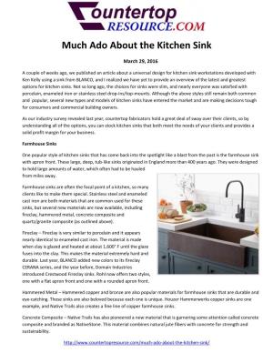 Much Ado About the Kitchen Sink