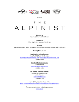 The Alpinist Production Notes