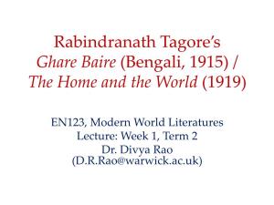 Tagore, the Home and the World