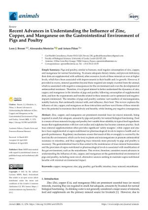 Recent Advances in Understanding the Influence of Zinc, Copper, And