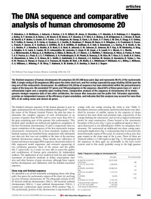 The DNA Sequence and Comparative Analysis of Human Chromosome 20