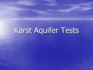 Karst Aquifer Tests Karst