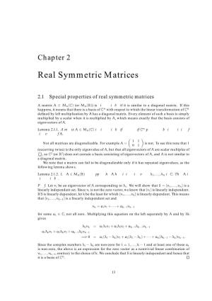 Real Symmetric Matrices