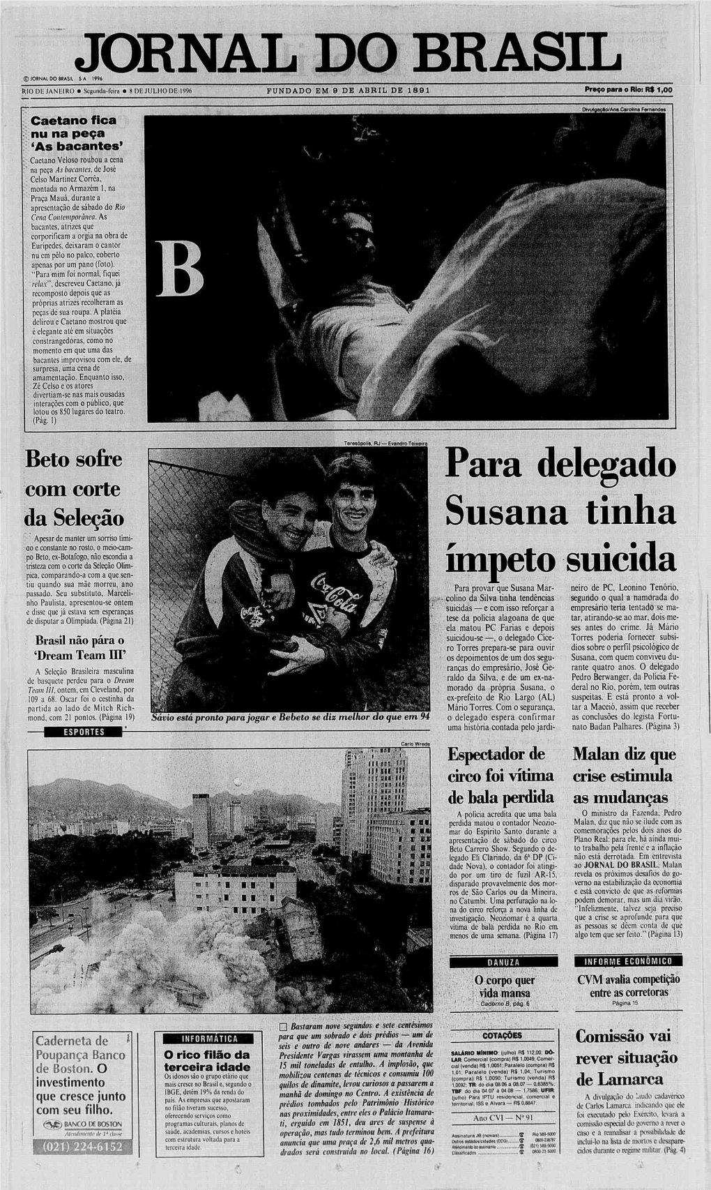 JORNAL DO BRASIL © Jornal DO BRASH S a 1996 RIO DE JANEIRO