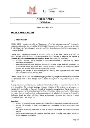 Rules and Regulations Eureka Series 2021