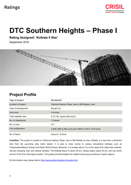 DTC Southern Heights – Phase I Rating Assigned: ‘Kolkata 5 Star’ September 2016