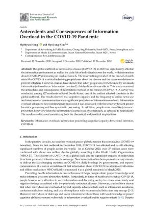 Antecedents and Consequences of Information Overload in the COVID-19 Pandemic