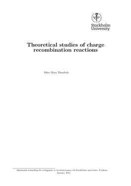 Theoretical Studies of Charge Recombination Reactions